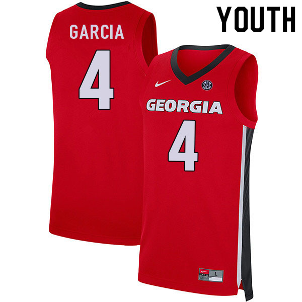 Youth #4 Andrew Garcia Georgia Bulldogs College Basketball Jerseys Sale-Red - Click Image to Close